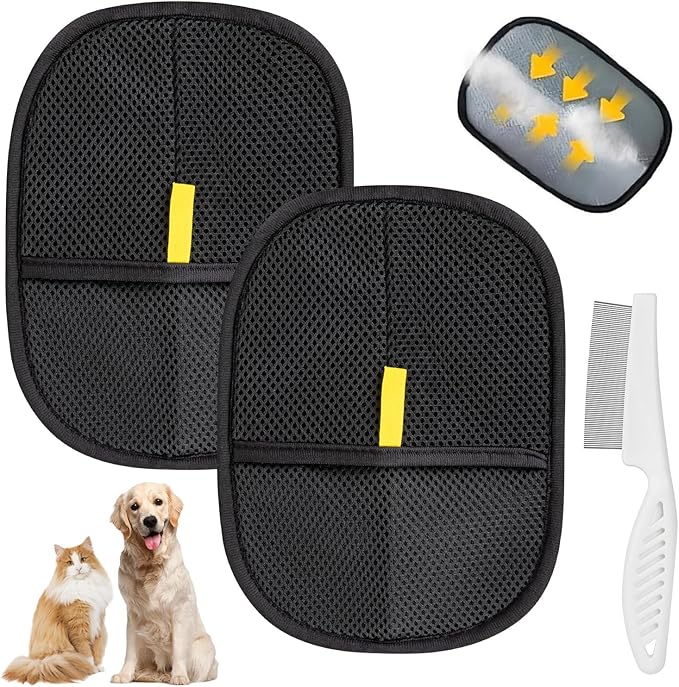 Static Pet Hair Remover Glove – Reusable Lint Removal Mitt for Clothes, Couch, Carpet – Efficient Cat & Dog Fur Cleaner – Easy-to-Clean Hair Catcher Glove for Home or Travel Use（2 pieces per pack）