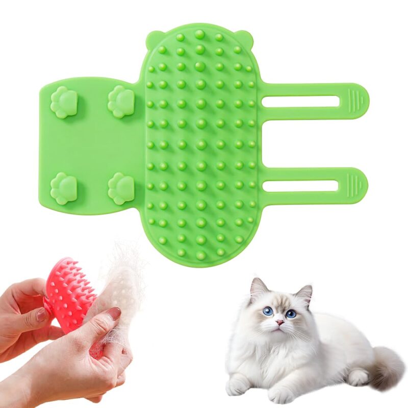 Pet Cat Scratching & Relaxation Corner Brush - Self-Grooming Massager, Hair Removal Tool for Cats, Reduces Shedding & Floats Fur, Stress Relief for Pets