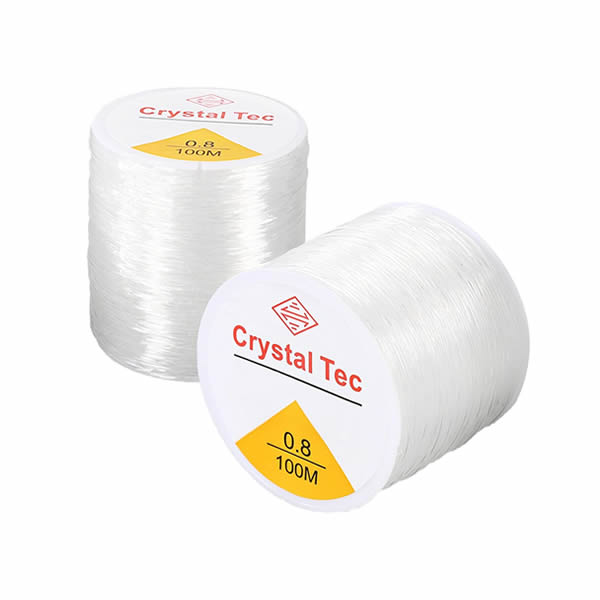 Crystal Tec 100M Elastic Beading Thread - High-Elasticity, Durable, Clear Transparent String for DIY Bracelets, Beadwork, and Jewelry Making
