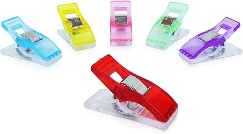 Bias Binding Clips -100 pieces Plastic Quilting Clips for Sewing, Fabric, Crafting, DIY, Handcraft Projects, Perfect for Quilters, Seamstress, and Crafters (Multi-Color)