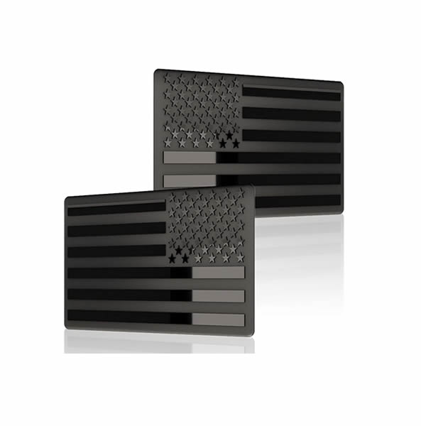 American Flag Modified Side Markers | Metal Aluminum Car Stickers, Set of 2 | Durable Vehicle Decals for Car, Truck, SUV, Motorcycle | Flag Decor for Front Bumper, Rear, Side Panels（Black）