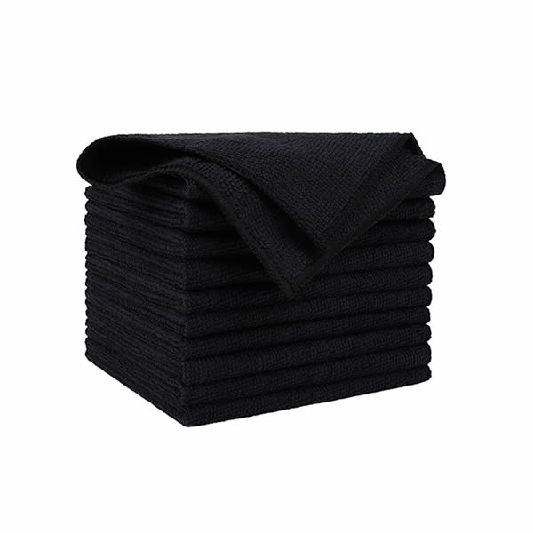 10-Pack Microfiber Cleaning Cloths – 12x12 Inch, Super Absorbent & Lint-Free, Reusable Multi-Purpose Towels for Home, Kitchen, Car, Glass, Stainless Steel – Soft, Non-Scratch, Quick Dry (Black or Gray)