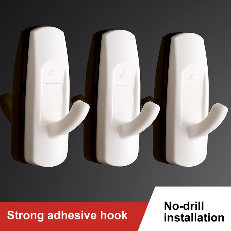 Utility Hooks with  Adhesive Strips, Holds up to 11 lb, Damage Free Hanging Hooks Removable Wall Hooks, Heavy Duty Sticky Hooks for Hanging Garland Hat Key Coat Wreath Towel