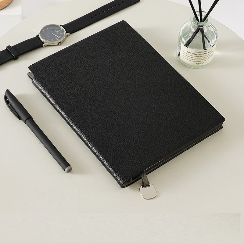 A5 Lychee Texture Business Notebook  – Soft Leather Journal, Thickened Diary for Men and Women, Premium Office Planner, Executive Gift