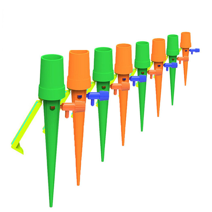 Automatic Plant Watering Spikes with Adjustable Flow Valve & Support Bracket – Universal Fit for Beverage Bottles – Slow Release Self Watering System for Indoor & Outdoor Plants, Garden, Vacation Use