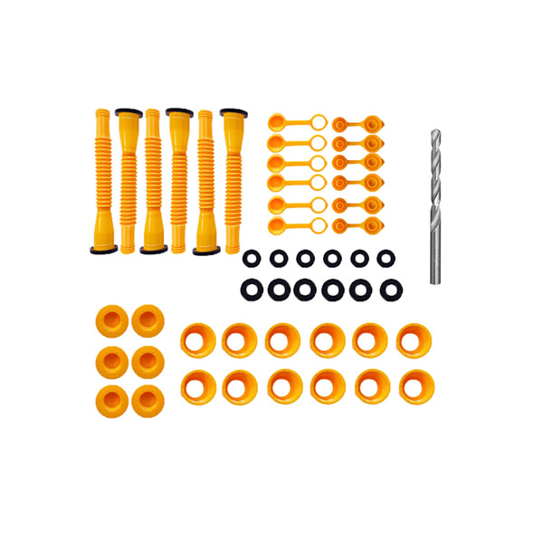 3KIT Gas Can Spout Replacement, No-Spill Design Gas Can Nozzle with Flexible Nozzle Fit MOST 1/2/5/10 Gal Tank Cans, Old StyleFuel Can Spouts, Vent Caps, Rubber Gasket, Drill Bit
