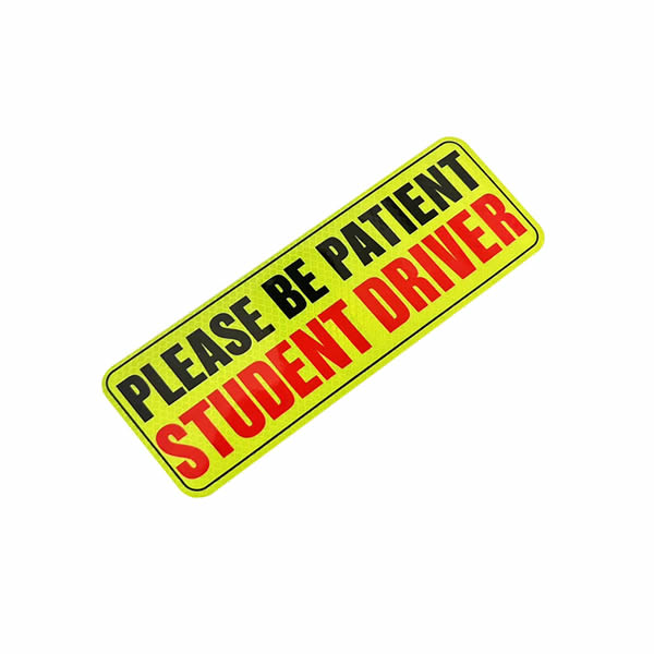 Reflective Magnetic Student Driver Sign – Please Be Patient Decal for Car – Waterproof, Fade-Resistant, No Paint Damage – Removable Safety Warning for New Drivers, Multiple Styles