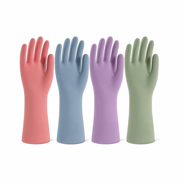 Reusable Cleaning Gloves – Soft Lining & Anti-Slip Grip – 12" Long Waterproof Dishwashing Gloves for Kitchen, Bathroom & Household Chores – Latex-Free, 4 Colors, S/M/L Sizes