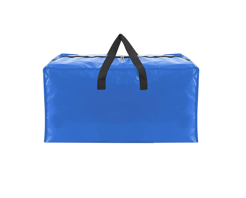 Heavy Duty Moving Bags with Zippers and Handles – Large Waterproof Storage Totes (48 Pack), Foldable Organizer Bags for Clothes, Laundry, Travel, Camping & College Dorm, Blue, 29” x 15” x 13”